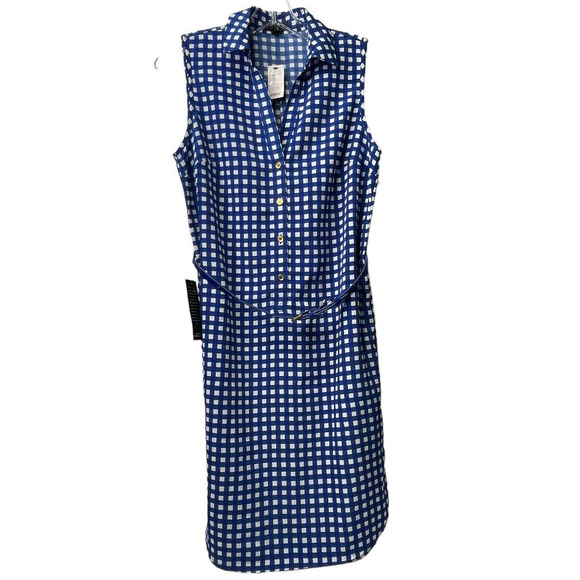The Limited Dresses & Skirts - The Limited  Women's Blue Gingham Sleeveless  Shirt Dress Sz XS